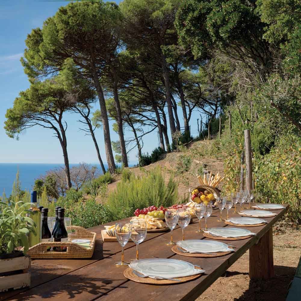 Elegant table setup at an event venue in Italy